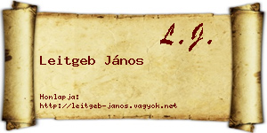 Leitgeb János névjegykártya